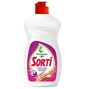 Средство для мытья посуды Sorti (Сорти) Капля , 450мл.Бальзам витамин Е 1/20