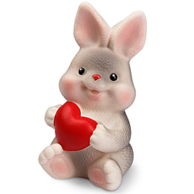 Резиновая игрушка. Заинька Материал  ПВХ  Высота игрушки, см 13