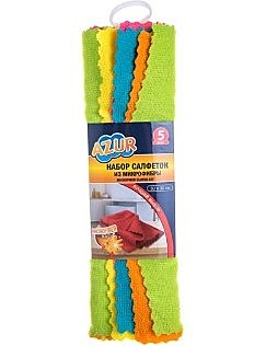 Салфетки для уборки York Azur набор 5шт, микрофибра