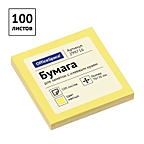 Самоклеящийся блок OfficeSpace 76*76мм, 100л, желтый.