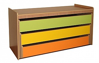 Кровать трехъярусная выкатная в тумбе