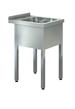 Ванна моечная, односекционная, цельнотянутая, оцинкованный каркас ВМЦ-С-1/400